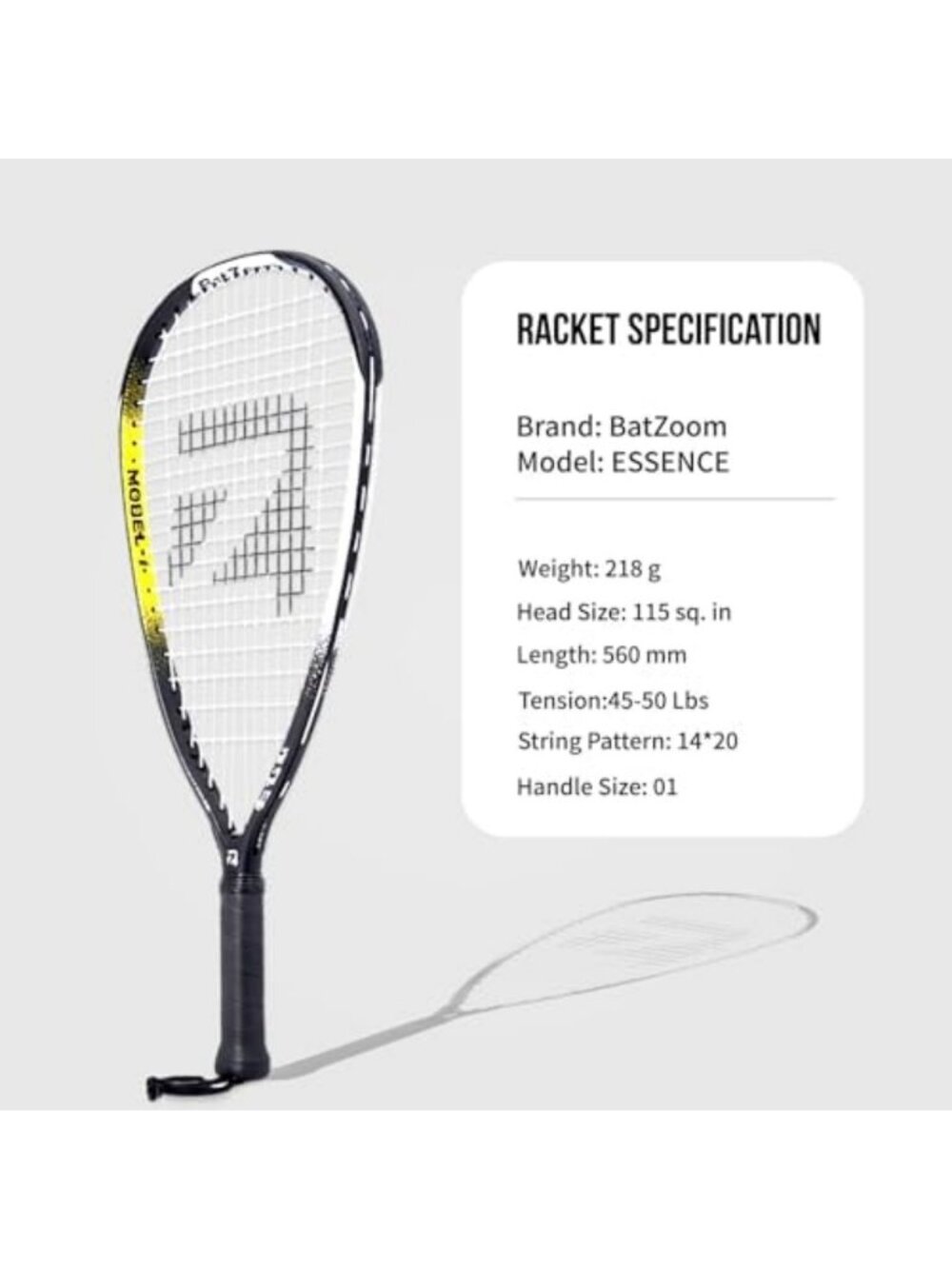 Lightweight Racquetball Racket with Cover - One-Piece Design for Control - Picture 7 of 7